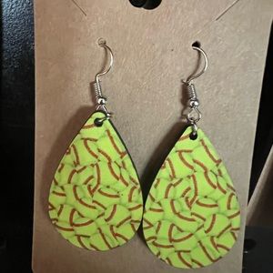 Softball Baseball Soccer Tennis Volleyball Football sublimation wood earrings
